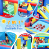 7 in 1 Inflatable Bouncy House with Ball Pit for Kids, Indoor Outdoor Party Family Fun, Obstacles