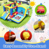 7 in 1 Inflatable Bouncy House with Ball Pit for Kids, Indoor Outdoor Party Family Fun, Obstacles