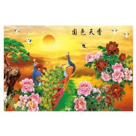 500 Pieces Jigsaw Puzzle Chinese Painting Peony and Peacock Home Decoration Gift Wooden Puzzle