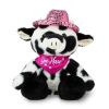 Way To Celebrate Cow Plush Toy with Bandana and Disco Cowboy Hat – Black and White, 12 Inch Soft Stuffed Animal