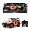 Jada Jurassic World RC 1992 Jeep Wrangler – Turbo Function, Precision Controls, Classic Design, 1:16 Scale - Kids & Collectors Toy – Red/White