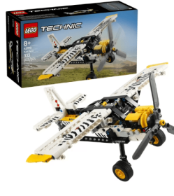 LEGO Technic Bush Plane Toy - Buildable Airplane Toy for Kids, Boys and Girls, Ages 8+ - Model Airplane Gift with Spinning Propeller