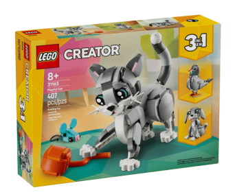 LEGO Creator 3in1 Playful Cat Toy - Building Toys W/ 3 Building Options, Cat, Dog, or Pigeon - Animal Figures for Kids, Girls & Boys