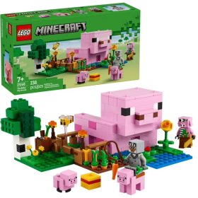 LEGO Minecraft The Baby Pig House Toy Figures & Playset - Building Minecraft Toy for Kids, Boys & Girls