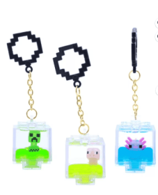 Minecraft Charms Backpack Hanger, Action Figure Accessory Keychain, Children Ages 3+
