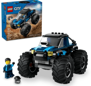 LEGO City Blue Monster Truck Off-Road Toy Playset with a Driver Minifigure, Imaginative Toys for Kids, Fun Gift for Boys and Girls Aged 5 Plus