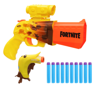 Nerf Fortnite Peely Pack SR Ripe Dart Blaster with 2 Blasters and 10 Darts Kids Toys for Outdoor Summer Games Ages 8 and Up