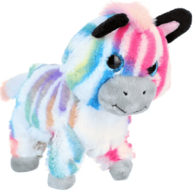 Kid Connection Miniature Electronic Walking Pet, Rainbow Zebra, 6" Tall Toddler Toys