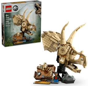 LEGO Jurassic World Dinosaur Fossils Triceratops Skull Toy - Dinosaur Toy Fossil Building Set for Kids, Boys and Girls