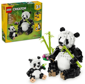 LEGO Creator 3 in 1 Wild Animals Panda Family - Building Toy with 3 Building Options, Panda, Penguin, or Orca - Animal Figures for Kids