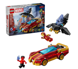 LEGO Marvel Iron Man Car & Black Panther vs. Red Hulk Building Toy - Marvel Superhero Toy for Kids, Boys and Girls