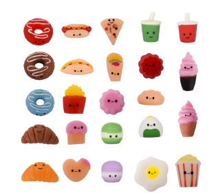 Giggle Zone Mini Food Mochi Squishies, 24 Piece Fidget Toys with Storage Container, Children Ages 3+