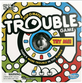 Hasbro Trouble Kids Board Game, 2 to 4 Players, Non-Candy Easter Basket Stuffers Gifts, Ages 5+