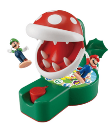 Epoch Games Super Mario Piranha Plant Escape!, Tabletop Skill and Action Game with Collectible Super Mario Action Figures, Ages 4+