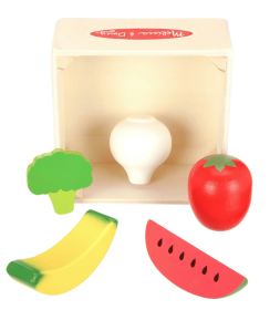 Melissa & Doug Food Groups Wooden Play Food Set with Crate – Produce - FSC Certified