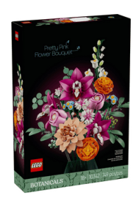 LEGO Botanicals Pretty Pink Flower Bouquet Building Set for Adults - Artificial Flowers for Home Decor, Centerpiece for Tables - Colorful