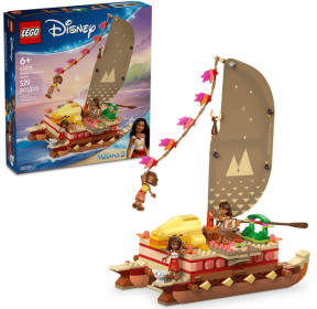 LEGO Disney Moana's Adventure Canoe Building Toy Set - Pretend Play Toy Boat for Kids, Girls & Boys