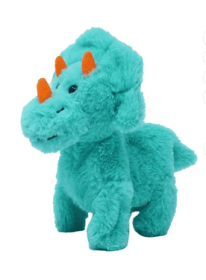 Kid Connection Miniature Electronic Walking Pet Teal Triceratops, 6in Height, Toddler Plush Toys