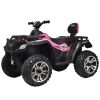 Kids ATV 4 Wheeler, 24V 4WD Electric ATV Ride On Toy for Big Kid w/ 2-Seater, 7 AH Battery, Shock Absorbers, Soft Brake, Music, LED Headlights, Pink