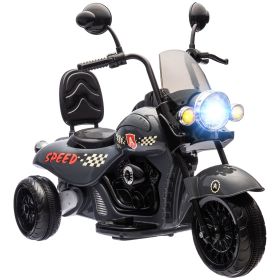 Qaba Electric Motorcycle for Kids, 3 Wheel 6V Battery Powered Chopper Motorbike, Ride on Motorcycle with Headlights, Music