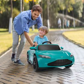 12V Kids Ride on Car, Licensed Electric Vehicle with Remote Control, LED Lights, Built-in Music, Adjustable Volume and Power Display, Green