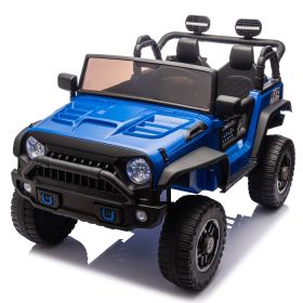 24V Two-Seater Kids Ride On Truck Car W/Parents Control,200w*2,Seat width 20.28in,Four-wheel Suspension,LED Lights,Music,MP3,Bluetooth