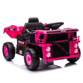 12V Kids Ride On Dump Truck W/Parents Control,2wd,Rear-wheel suspension,Electric Dump Bed and Extra Shovel,Multimedia function with Bluetooh and Music