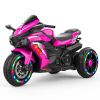 Kids Powered Ride-ons Toy, Kids Motorcycle for 3-6 Years, 12V Electric Ride on Motorcycle with Light Wheel & Bluetooth Music-Pink