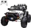 White 48.4" Large Ride On Car for Kids, Battery Powered Electric Car with 2 Seats, Remote Control, 14" Large Suspension Wheels, LED Lights, Music