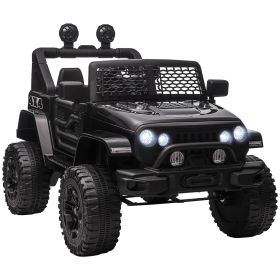 12V Kids Ride On Truck with Parent Remote Control, Electric Battery Powered Toy Car with Spring Suspension, Adjustable Speed, LED Lights and Horn