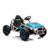 Blue, 24V Ultimate Go-Kart, Ride On Toy for Big Kids Ages 6+, 2x200W Powerful Motor, 6MPH Outdoor/Off road/Dirt Road Electric Car, Wide Seat