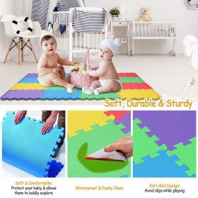 16Pcs Kids Puzzle Exercise Play Mat Interlocking Non-Toxic EVA Floor Mat Multi-Color Anti-Skid Playmat for Infants Baby Toddlers