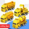 4-piece Set Educational Children's Toy Warrior Engineering Vehicle Model Four Mini Cars