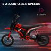 Aosom Electric Dirt Bike with Twist Grip Throttle, 24V 350W Off-Road Electric Motorcycle, Up to 15 MPH with Brake, Music Horn
