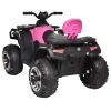 Kids ATV 4 Wheeler, 24V 4WD Electric ATV Ride On Toy for Big Kid w/ 2-Seater, 7 AH Battery, Shock Absorbers, Soft Brake, Music, LED Headlights, Pink
