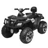 Kids ATV 4 Wheeler, 24V 4WD Electric ATV Ride On Toy for Big Kid w/ 2-Seater, 7 AH Battery, Shock Absorbers, Soft Brake, Music, LED Headlights, White