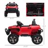 12V Police Car Ride-on Truck with Remote Control & Siren, 2-Seater Battery-Operated Electric Car for Kids with Music, Electric Ride-on Toy with Horn