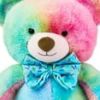 Way To Celebrate Bear Plush Toy with Multicolor Bow Tie – 11 Inch Soft Stuffed Animal