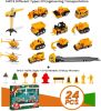 Christmas Advent Calendar 2024, Christmas Countdown Calendar for Kids, 24PCS Cartoon Engineering Vehicle Playset