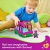 Fisher-Price Barney's World Adventure Bus Push-Along Toy And Barney Figure 2 Pieces For Toddlers