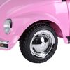 Aosom Licensed Volkswagen Beetle Electric Kids Ride-On Car 6V Battery Powered Toy with Remote Control Music Horn Lights MP3 for 3-6 Years Old Pink