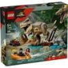 LEGO Jurassic World T. Rex River Escape Dinosaur Building Toy Set 76975 For Kids Ages 5 To 7 With Boat And Minifigures
