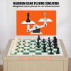 VEVOR Tournament Chess Set, 20 Inch Roll-Up Beginner Chess Board, Foldable Silicone Chess Game with Plastic Weighted Chess Pieces & Storage Bag