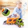 Toy Dinosaur for 2 3 4 Years Old Boys and Girls;  Car Transport Truck with Sound and Light;  6 Pack of 5'' Dinosaur Toys;  Educational Realistic Dinos
