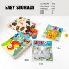 10 Pack Wooden Toddler Puzzles Spelling; Montessori Toy Toddler Baby Ages 2-4 Puzzles Early Develop; Toys Learning Education Preschool Gifts