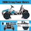 Blue, 24V Ultimate Go-Kart, Ride On Toy for Big Kids Ages 6+, 2x200W Powerful Motor, 6MPH Outdoor/Off road/Dirt Road Electric Car, Wide Seat