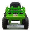 12V Kids Ride On Tractor with Trailer, Battery Powered Electric Car w/ Music, USB, Music, LED Lights, Vehicle Toy for 3 to 6 Ages, Light Green