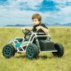 Blue, 24V Ultimate Go-Kart, Ride On Toy for Big Kids Ages 6+, 2x200W Powerful Motor, 6MPH Outdoor/Off road/Dirt Road Electric Car, Wide Seat