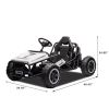 White, 24V Ultimate Go-Kart, Ride On Toy for Big Kids Ages 6+, 2x200W Powerful Motor, 6MPH Outdoor/Off road/Dirt Road Electric Car, Wide Seat