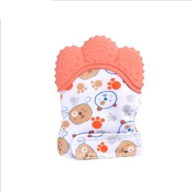Baby teether baby anti-bite silicone molar gloves children's sound toys (Option: Orange 2 style-Q1pcs)